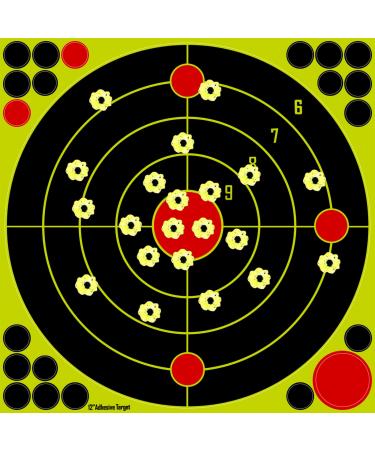 12 12 inch Shooting Targets 10 & 20 & 40 Pack Adhesive Shooting Targets Reactive Self Stick Splatter Paper for Gun Rifle Pistol Airsoft BB Gun Pellet Gun Air Rifle Airsoft Targets 20 Pack - 12 inch Target