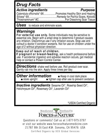 Organic Scar Control Rollerball - Forces Of Nature | 0.14 Fl Oz - Buy Online on GoSupps.com