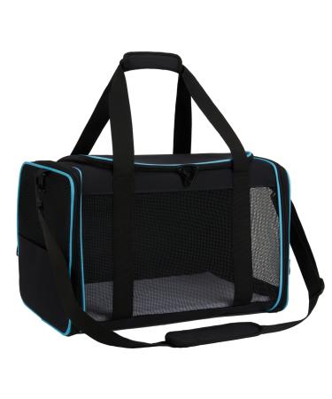 Zbrivier Soft Cat Carrier, Soft Dog Carrier Airline Approved with Fleece Pad, Durable TSA Approved Pet Carrier with Locking Zipper Upgrade-Medium Black