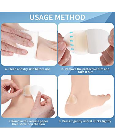 Gel Blister Bandages for Feet - 20ct Hydrocolloid Waterproof Cushions for Heel Toe & Foot Relief - Buy Online on GoSupps.com