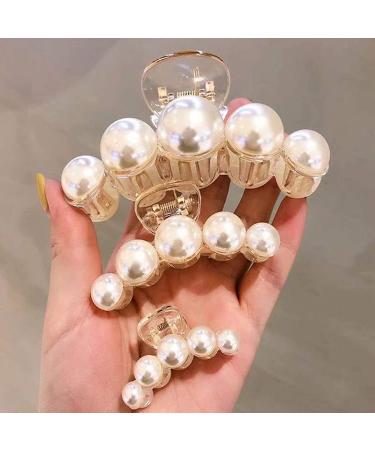 Agirlvct Pearl Hair Claw Clips - Strong Hold Styling Barrettes Gift Set for Women Girls - Non-Slip Hair Accessories (4 Pack) - Buy Online on GoSupps.com