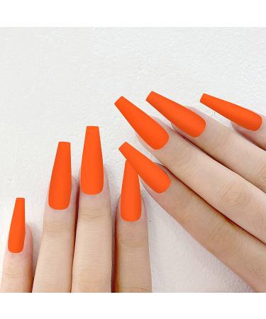 400pcs Matte Press on Extra Long Ballerina Coffin Fake Nails | Green Yellow Full Cover Colorful Nail Set with Box | Fluorescent Series | Nail Accessories for Women Girl - Buy Online on GoSupps.com