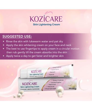 Buy Kozicare Skin Lightening Cream | Kojic Acid Arbutin Glutathione for Hyper Pigmentation - 15g - Buy Online on GoSupps.com