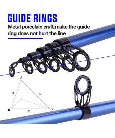 Sougayilang Telescopic Fishing Rod Portable- 24 Ton Carbon Fiber, CNC Machined Reel Seat, EVA Handle- Blue 1.8M/5.9FT - Buy Online on GoSupps.com