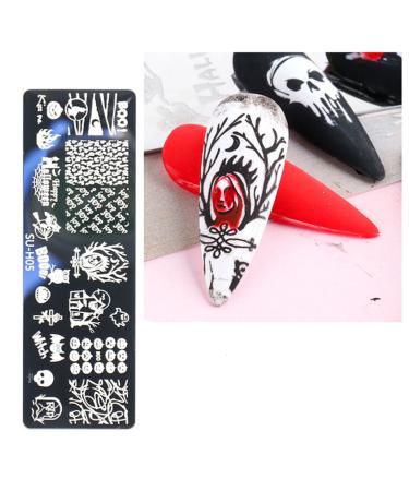 1 Set Stainless Steel Cartoon Pattern Nail Stamping Plates Sponge Pen Image Template Stencil (su-H05)