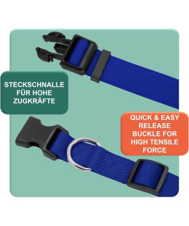 Dey Premium Adjustable Dog Collar - Nylon Blue L | For Small & Large Dogs Cats & Puppies | Many Sizes & Colors Available - Buy Online on GoSupps.com