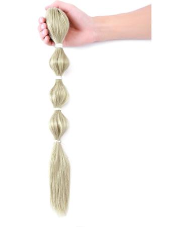 Lantern Bubble Fishtail Braids Cute Ponytail Extensions Natural Fluffy Synthetic Jaw Claw Clip on Pony Tail Hairpiece Fake Hair Extension 18 inch Ash Blonde mix Bleach Blonde - Buy Online on GoSupps.com