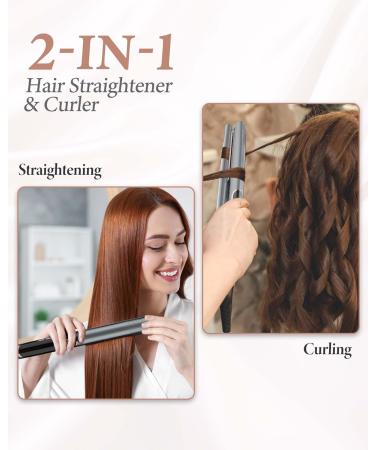 Buy ANWA Titanium 1 Inch Flat Iron Hair Straightener - 2 in 1 Curler 3D Floating Plates Professional Ionic Design Double Voltage - International Shipping Available - Buy Online on GoSupps.com