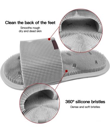 Shower Foot Scrubber - Soft Silicone Bristles with Non-Slip Suction Cups | Dead Skin Remover | Exfoliates, Massages, Improves Circulation | Soothes Tired Feet - 1PCS Gray - Buy Online on GoSupps.com
