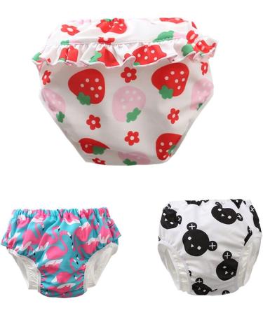 Shop Baby Girls' Swimming Diaper - 2 Pack Ruffled Swim Trunks (0-3 Years) | Color B Lightweight & Comfortable - Buy Online on GoSupps.com