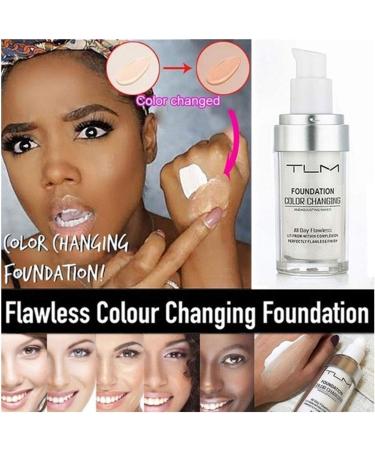 HQDA Color Changing Foundation Full Coverage Liquid Foundation Long Lasting Waterproof Makeup Base Concealer Lightweight and Moisturizing for All Skin Tones 30ml - Buy Online on GoSupps.com