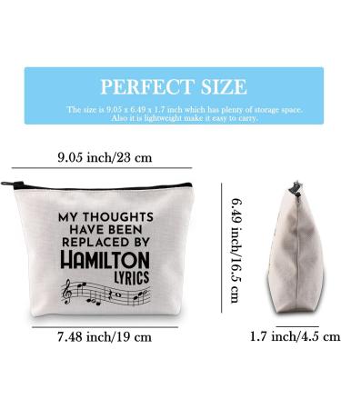 Hamilton Cosmetic Bag with Music - My Thoughts Have Been Replaced Lyrics - Talk Less Smile More Design - EU Shipping Available - Buy Online on GoSupps.com
