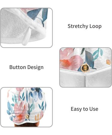 Super Absorbent Watercolor Colored Flowers Hair Towel 2 Pack | Quick Dry Hair Turbans for Women & Girls - Buy Online on GoSupps.com