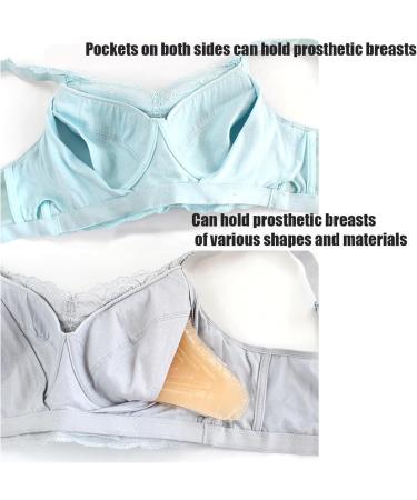 Mastectomy Bra for Women | Sexy Pointed Mesh Bralette with Complete Coverage & Insert Bags | Post-Operative Sleep Underwear | Gray Size B 38/85 - Buy Online on GoSupps.com