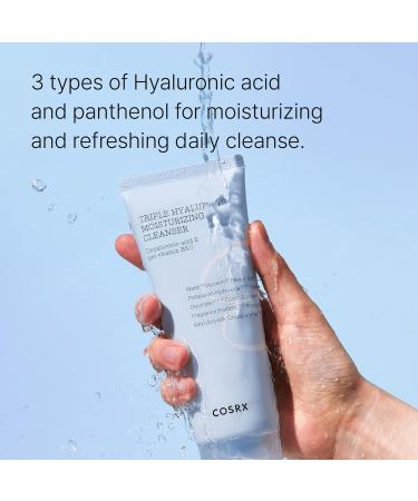 Hydrium Triple Hyaluronic Cleanser 5.07 Fl.Oz | Deep Hydration & Vitamin B5 | Gentle Daily Facial Cleanser for Women | Korean Skincare Bundle with Bath Sponge | Cruelty-Free (Pack of 2 - Buy Online on GoSupps.com