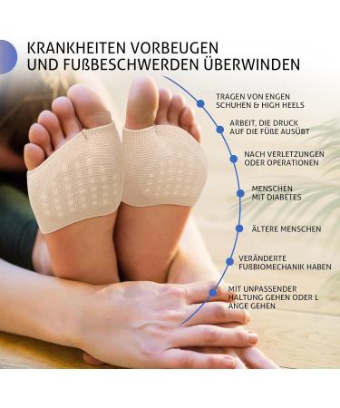 Putuo Forefoot & Midfoot Cushions - Gel Pads for Pain Relief Anti-Slip Foot Pillows for Men & Women - 1 Pair Black S/M - Buy Online on GoSupps.com