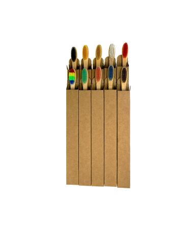 Eco-Friendly Bamboo Toothbrush Pack of 10 | Biodegradable BPA-Free | Sustainable Oral Care - Buy Online on GoSupps.com