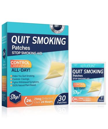 Quit Smoking Patches, Stop Smoking Patches Aid, Step 1 Nicotine Patches to Help Quit Smoking, Stop Smoking - 21mg Delivered Over 24 Hours | Nicotine Transdermal System Patch