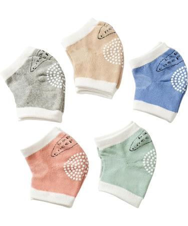 5pcs Baby Knee Pads for Crawling - Multicolor Anti-slip Warmers | Adjustable Unisex Infant Leg Cover Protector | Anti-fall Safety Knee Pads for Toddler - Buy Online on GoSupps.com