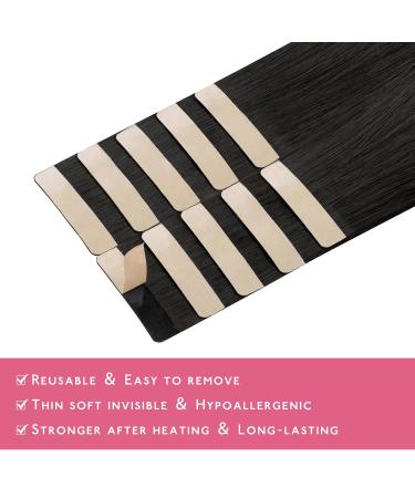 Buy Salife Tape Extensions - Real Hair Natural Black 10Pcs 25g 40cm Invisible Hair Extensions for Girls - Buy Online on GoSupps.com