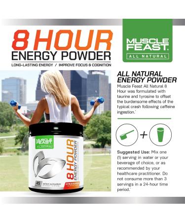 Muscle Feast 8 Hour Energy Pre-Workout - Citrus Sunrise - 7.05 Oz. - Buy Online on GoSupps.com