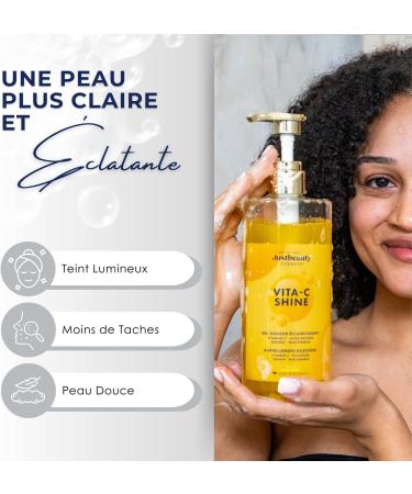 Vita C Shine Whitening shower gel 620 ml extra strong with vitamin C niacinamide kojic acid and hyaluronic acid moisturizing and complexion compensating - Buy Online on GoSupps.com