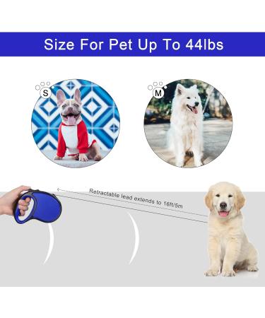 Beaface Retractable Dog Lead for Small Medium Dogs Up to 20KG Retractable Dog Leads 16ft/5M Extendable Dog Leads with Anti-Slip Handle Anti-Tangled Strong Nylon Tape (Blue) - Buy Online on GoSupps.com