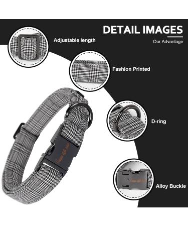 Adjustable Black Checkered Dog & Cat Collar | Unique Style Paws | Small & Medium Sizes - Buy Online on GoSupps.com