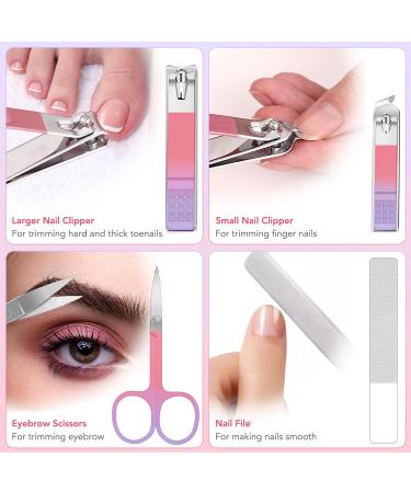 8-Piece Precision Tweezers Set for Facial Hair Removal - Pink | Eyebrow Plucker for Women and Men - Includes Nail Clipper for Ingrown Hair Removal - Buy Online on GoSupps.com