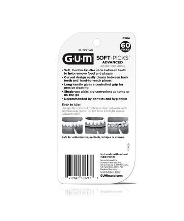 GUM Soft-Picks Advanced Dental Picks 60ct (Pack of 6) - Oral Care Essential - Buy Online on GoSupps.com