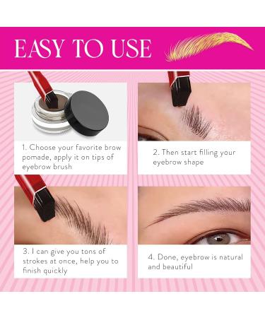 4D Brow Brush Set | Wild Eyebrow & Fiber Angled Eyeliner Brushes | Natural Nylon Bristles Applicator | Perfect for Eyebrow Shaping & Birthday Gifts - Buy Online on GoSupps.com