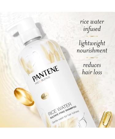 Pantene Sulfate-Free Rice Water Shampoo 30.0 oz - Promotes Natural Hair Growth, Volumizing, Nutrient-Infused with Vitamin B5 - Safe for Color Treated Hair - Pro-V Blends - Women's Haircare - Buy Online on GoSupps.com