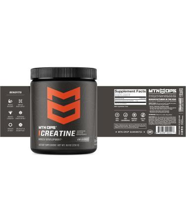 MTN OPS Creatine Monohydrate Powder - 100% Pure Unflavored 50 Servings for Muscle Mass Strength & Power | International Shipping Available - Buy Online on GoSupps.com