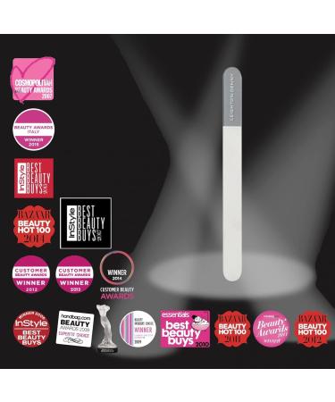 LEIGHTON DENNY Set of 2 Large Crystal Nail Files (195mm) with Cases Grey White 195mm - Buy Online on GoSupps.com