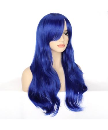 Colorful Panda Long Curly Cosplay Wig, 28inch Royal Blue - Halloween Costume Party Synthetic Wig for Women - Buy Online on GoSupps.com