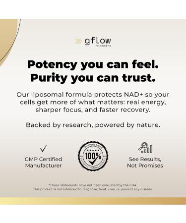 gflow vitamins NAD+ Supplement (Nicotinamide Adenine Dinucleotide) with Resveratrol as 98% Pure Trans-resveratrol | Antioxidant Anti-Aging Supplement Made in The USA - Buy Online on GoSupps.com