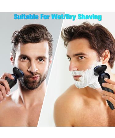 Rotary Shaver for Men Electric Razor Dry Wet Waterproof Rotary Men's Face Shaver Razors Cordless USB Rechargeable for Men Shavers Gift for Husband Father (Blue+3 Replacement Blades) - Buy Online on GoSupps.com