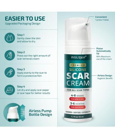 Medical Grade Silicone Scar Cream Gel for Old & New Scars - Fast-Acting Relief - Buy Online on GoSupps.com
