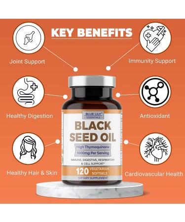 Organic Cold Pressed Black Seed Oil Softgels - Vegan, Omega 3 6 9 Source, Antioxidant for Immune Support, Radiant Skin & Hair - 120 count - Buy Online on GoSupps.com