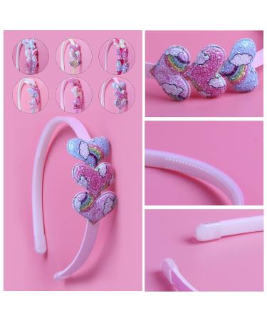 Buy Candygirl Glitter Frontal Ligaments for Girls - Sequin Hair Bands with Bow | 6 Multicolored Alice Headbands with Heart Star & Butterfly Designs - Buy Online on GoSupps.com