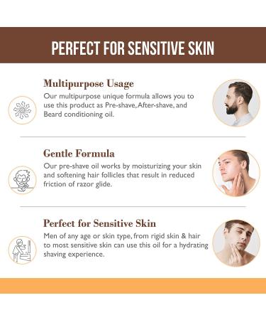 Sandalwood Pre Shave Oil for Men - 8 fl. Oz Premium Formula for Superior Shaving Experience | Works with Straight/Safety Razor and Doubles as Beard Conditioning Oil - Buy Online on GoSupps.com