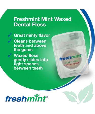 144 Spools Freshmint Mint Waxed Dental Floss - 12 Yards Each | International Shipping Available - Buy Online on GoSupps.com