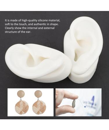 VILLCASE 1 Pair Simulation Silicone Ear Model Studs Earring Display Props Reusable Silicone Ear Model for Teaching Ear Picking Practice Hearing Aids Wearing 7. 00X5. 00X4. 00cm White olive Green - Buy Online on GoSupps.com