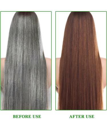 QLIGES DrakBraun Hair color shampoo hair rinse 3in1 longlasting color deeply nourishing antihair loss treatment plantbased formula for men and women 500 ml dark brown - Buy Online on GoSupps.com