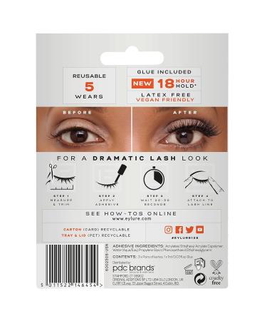 Eylure False Lashes No. 126 - 3 Pairs with Adhesive | Black | Defined Glamour - Buy Online on GoSupps.com