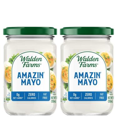 Walden Farms Amazin Mayo Spread 12 oz Jar (2 Pack) Light and Tangy Mayonnaise 0g Net Carbs Perfect for Paleo and Keto Diets Kosher Certified Great for Sandwiches Salads Mix In with Eggs Wraps Coleslaw and More - Buy Online on GoSupps.com