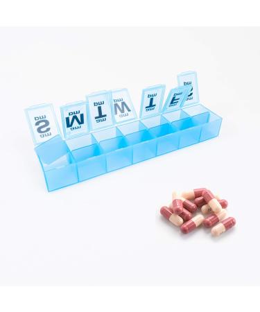 Apex 7 Day XXL Twice-A-Day Weekly Pill Organizer | Easy-Open See-Through Lids | Organize Medication & Vitamins | Assorted Colors - Buy Online on GoSupps.com