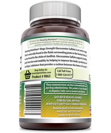 Amazing Formulas Glucosamine Sulfate 1000mg 120 Capsules - Joint Support for Mobility, Function & Cartilage Health - Buy Online on GoSupps.com
