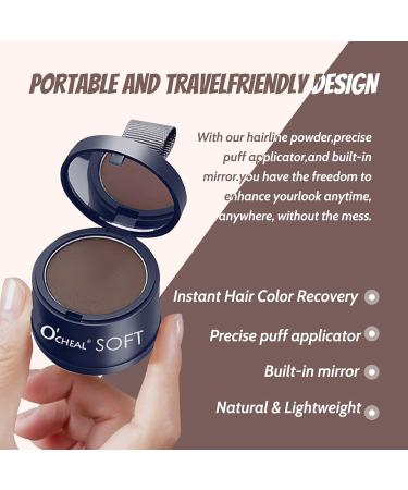 Trendyfave Hairline Powder Instantly Hairline Shadow Powder Quick Cover Grey Hair Root Concealer Eyebrows & Beard Line Sweatproof and Waterproof Hair Dye with Mirror & Puff Portable 1# Black brown - Buy Online on GoSupps.com