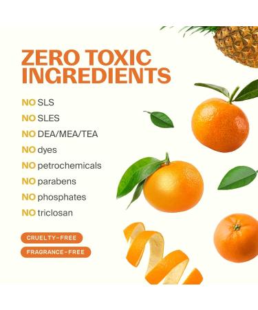 Fuwa3e Pineapple Enzyme Natural Foam Hand Wash Tangerine - 10.1oz 1 Pack - 99% Organic Hand Wash Soap with Fermented Pineapple Peels - Non Toxic Hand Soap Sensitive Skin Safe With Pure Essential Oil Oriental Tangerine 10.1  - Buy Online on GoSupps.com